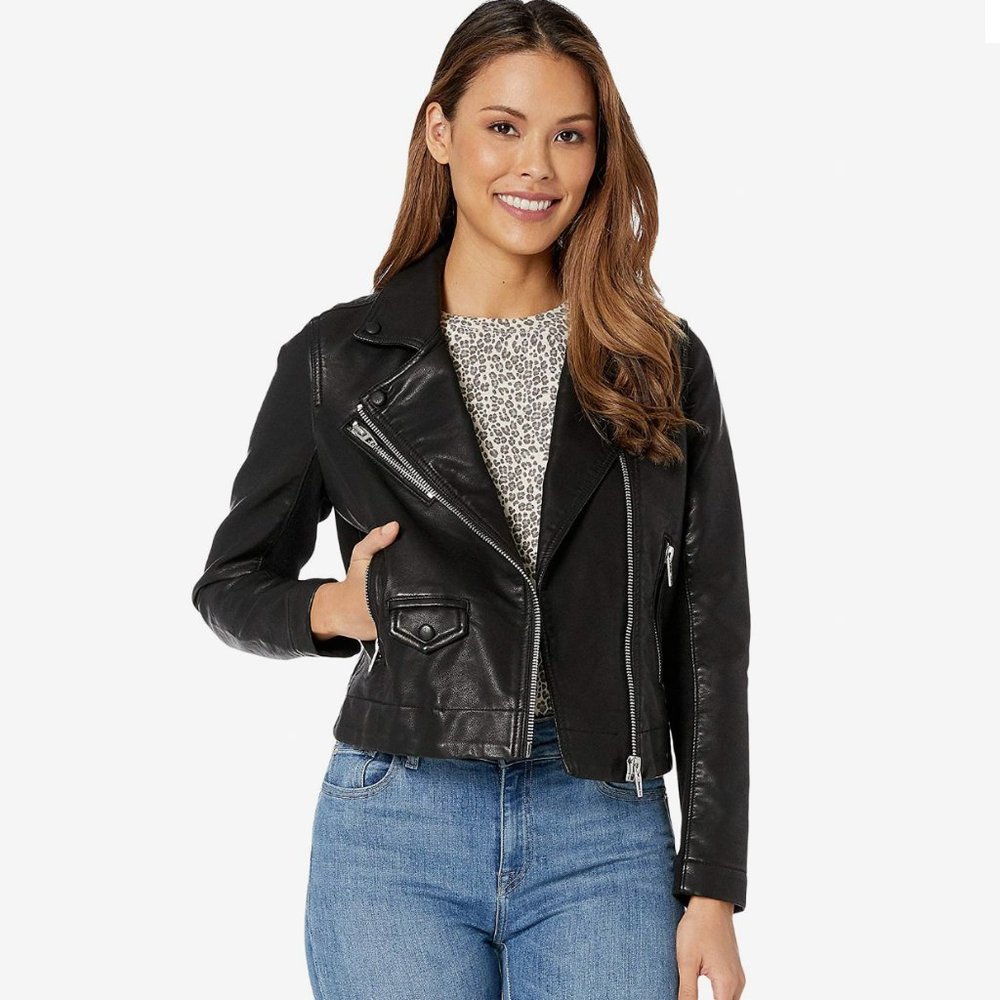 Blank NYC Black Faux Leather Moto Jacket